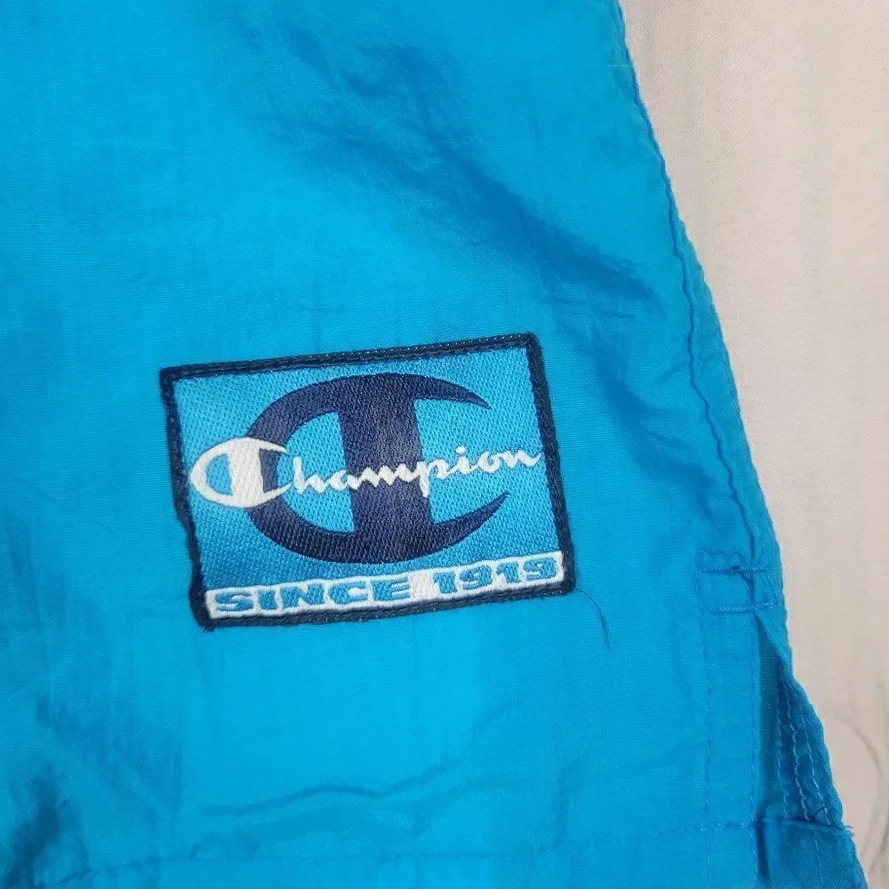 Vintage Y2K Champion Blue Swim Trunks Shorts Size Lg 36-38